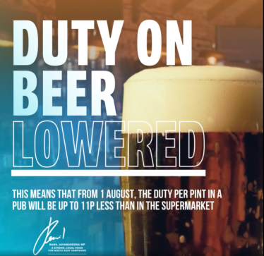 Beer duty advert